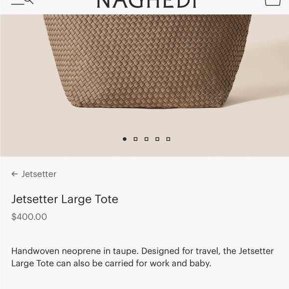 Jetsetter Tan Woven Large Woman’s Tote Bag - Picture 14 of 14